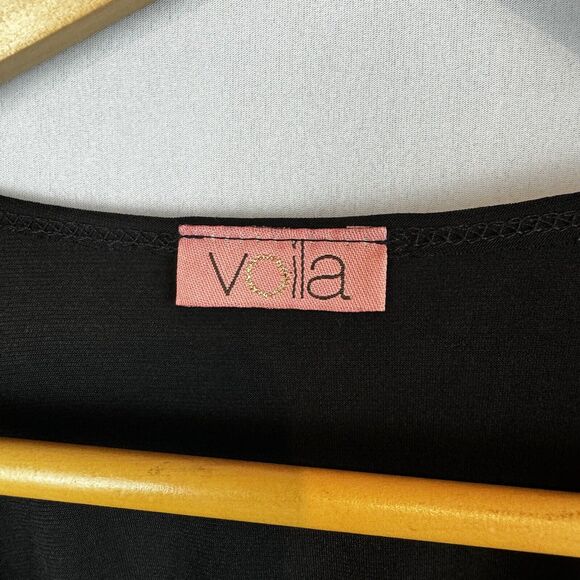 Voilà Black Gathered Dress Polyester Spandex Pockets USA Made XS/S LBD - Picture 9 of 11